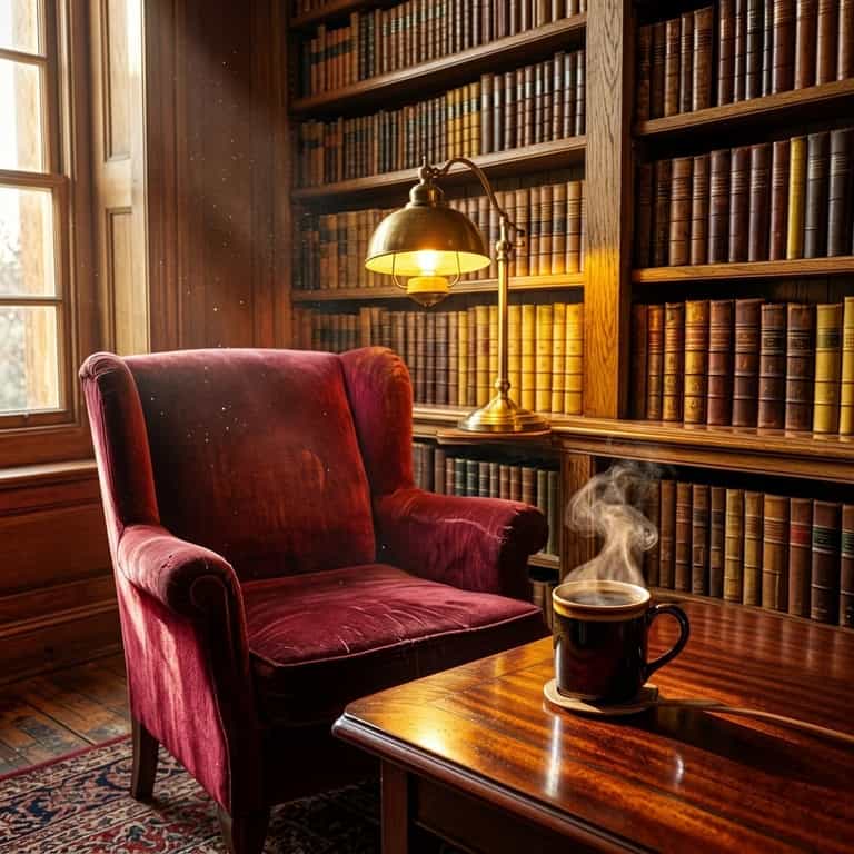 Crimson Chair in the Library Nook