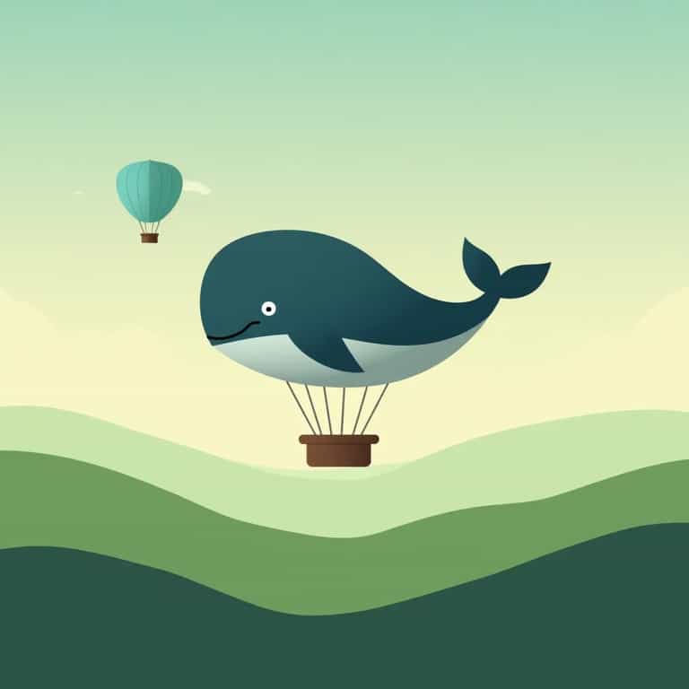 Whale Balloon Over Rolling Hills