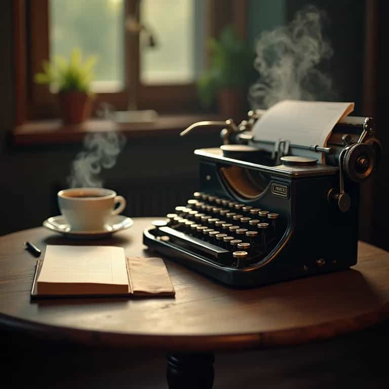 Vintage Typewriter With Morning Steam