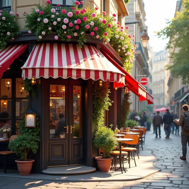 Blooming Cafe on Parisian Corner