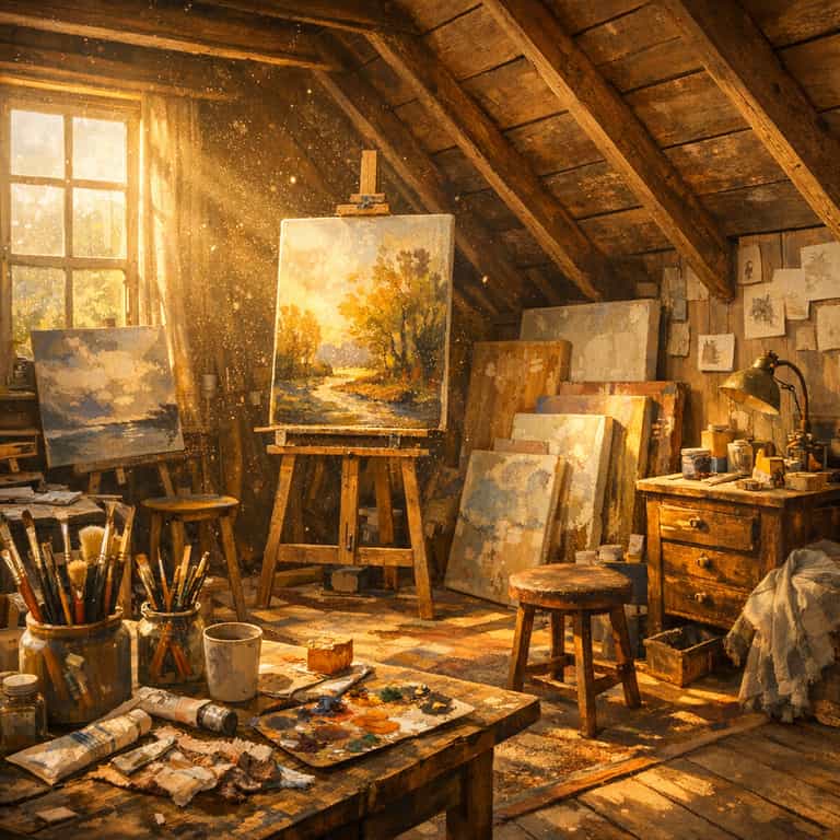 Golden Light in the Attic Studio