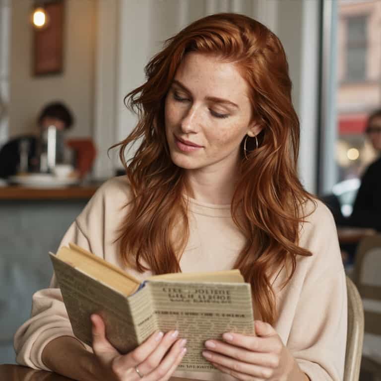 Redhead Lost in Her Book