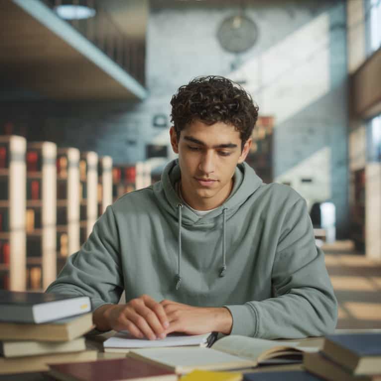 Focused Scholar Amid Open Texts