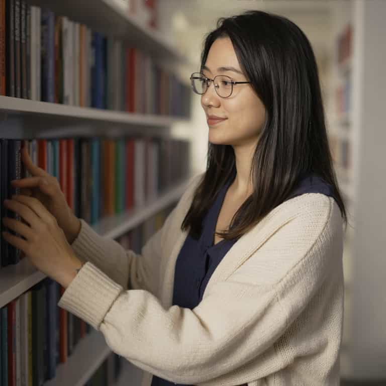 Quiet Reverie Among Bookshelves