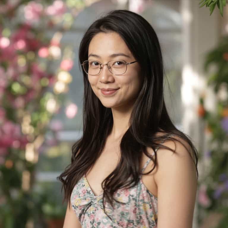 Sunlit Portrait Amidst Blossoms
