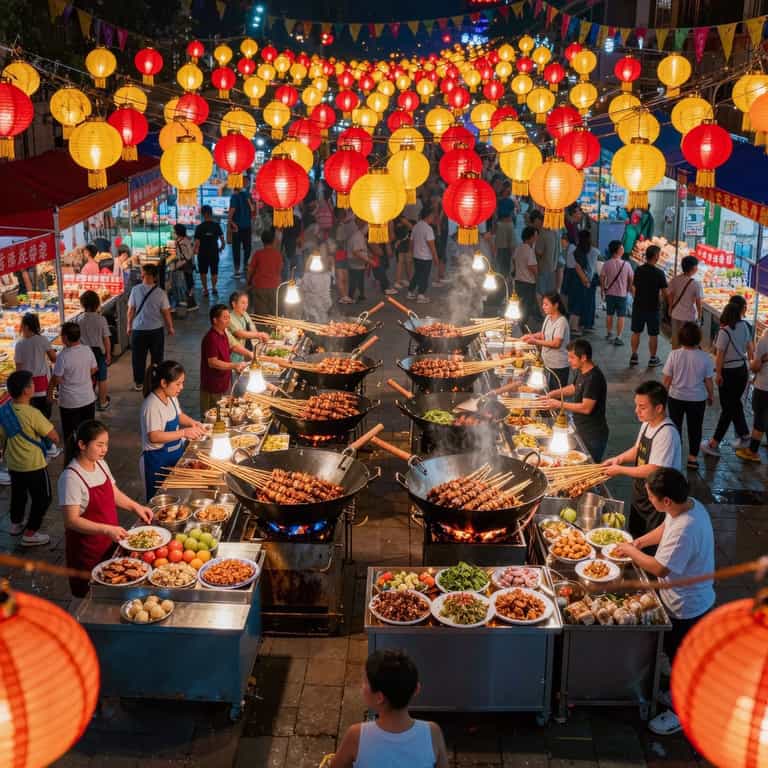 Lantern Glow Over Night Market