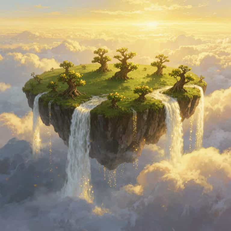 Floating Eden in Golden Light
