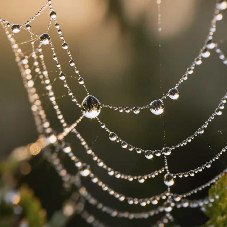Dewdrops on Dawn's Fragile Web