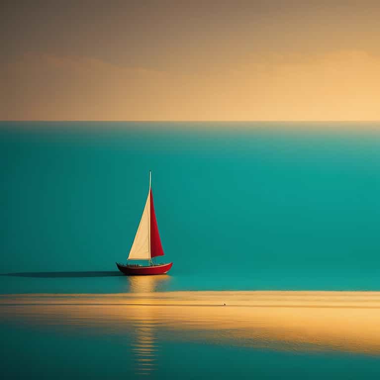 Red Sails on Turquoise Calm
