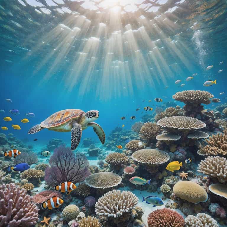 Sunlit Turtle in Coral Haven
