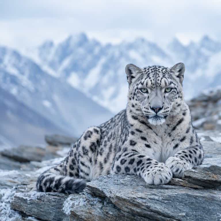 Snow Leopard on Himalayan Ledge