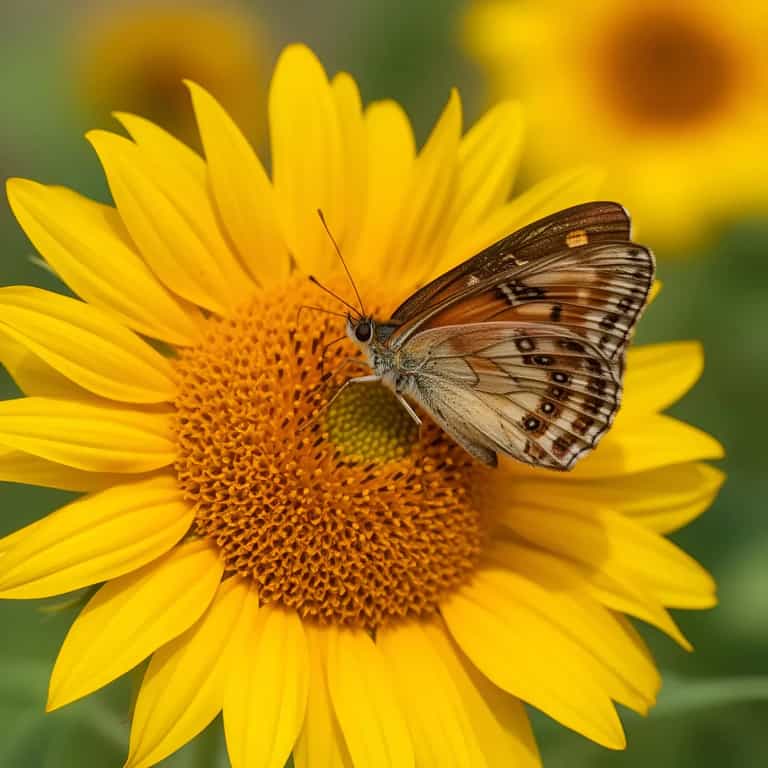 Wings Alight on Sunflower Gold