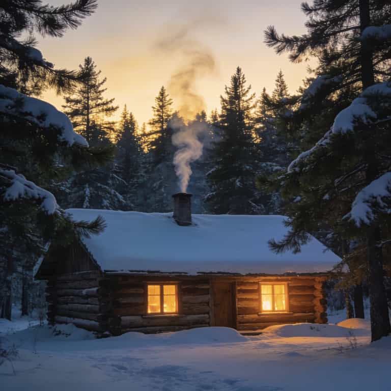 Ember Glow in Snowbound Pines