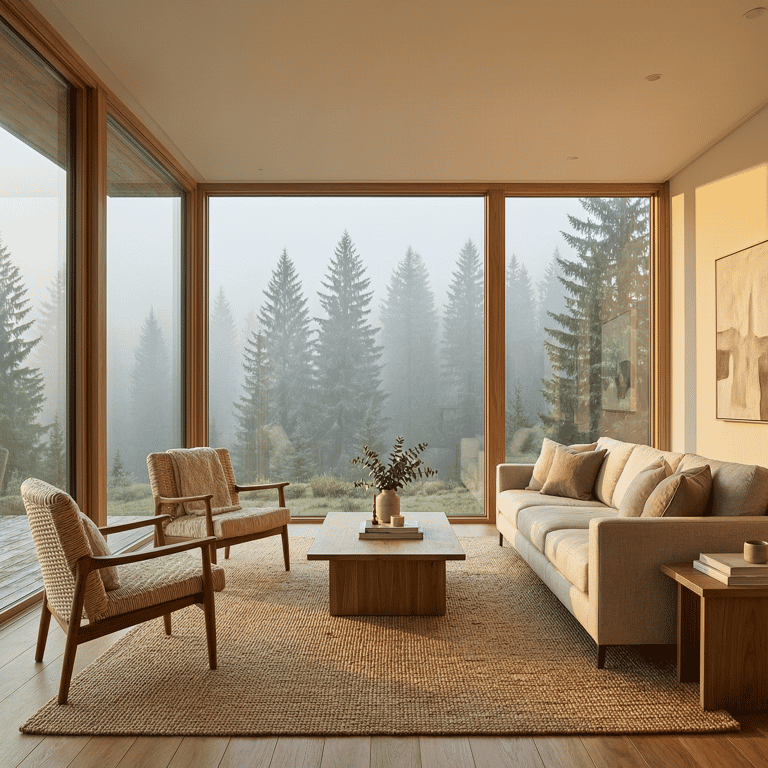 Tranquil Retreat Over Misty Pines
