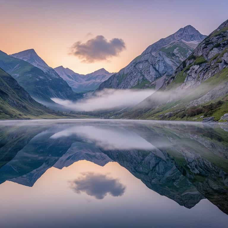 Alpine Lake Mirror at Dawn