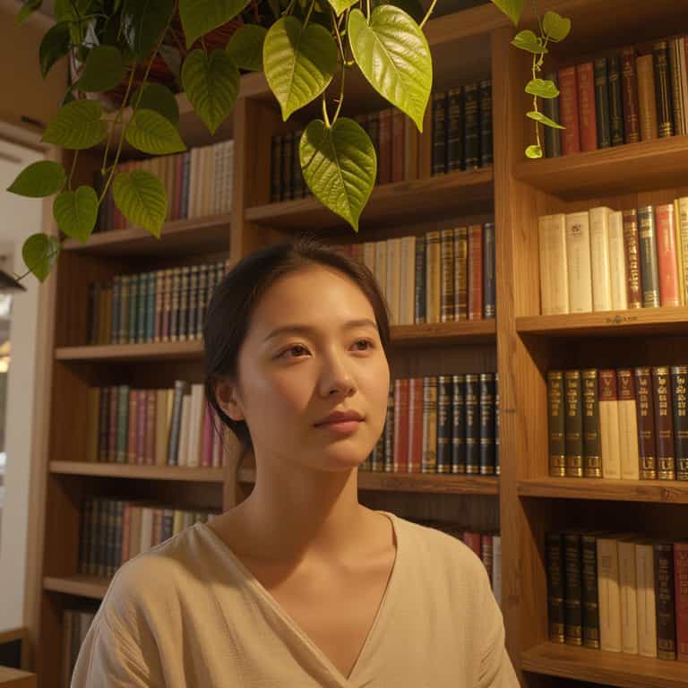 Serene Gaze in the Stacks