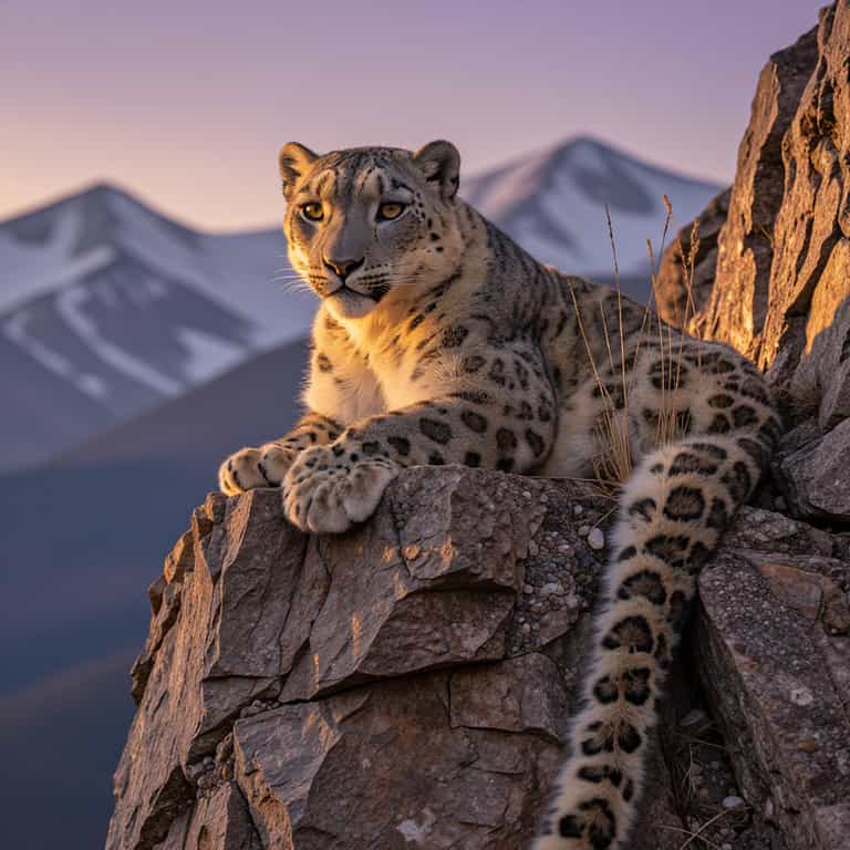 Snow Leopard at Golden Hour
