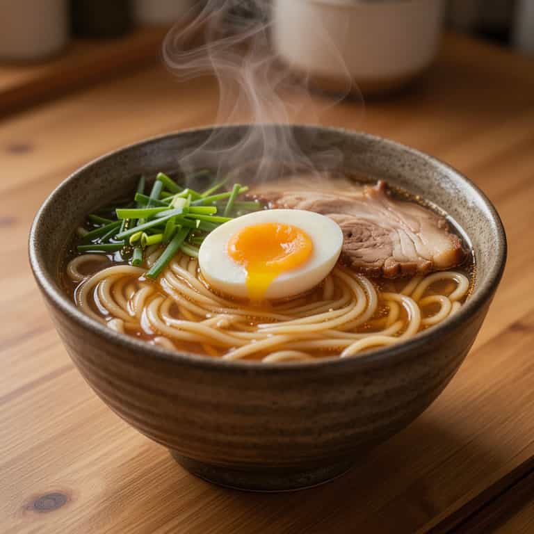 Steaming Ramen with Golden Yolk
