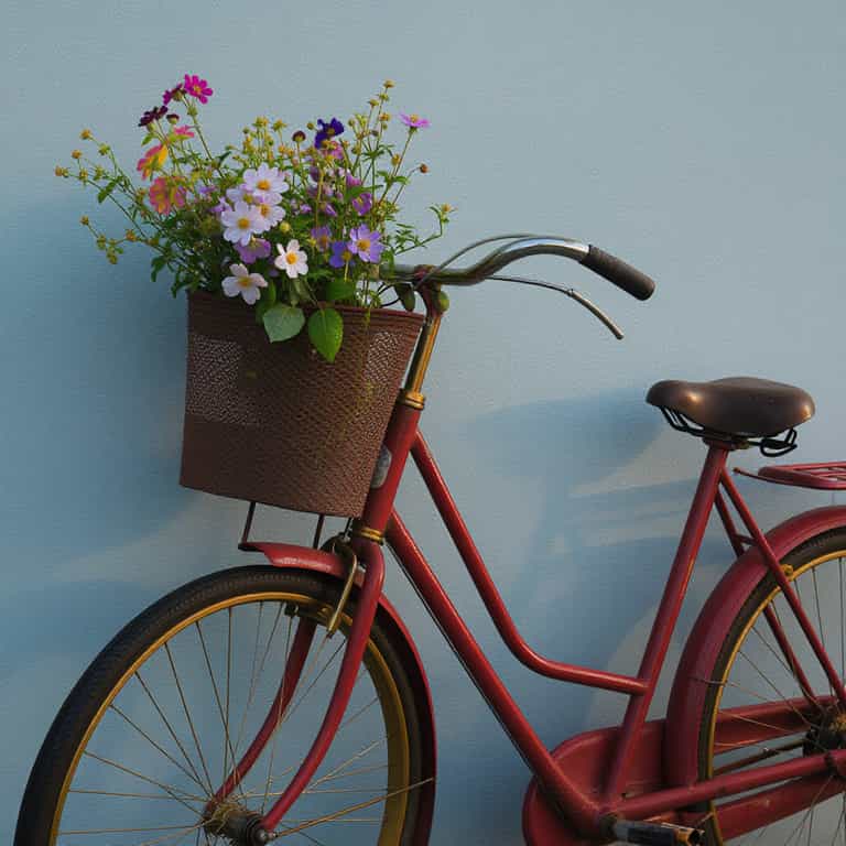 Vintage Red Bicycle in Bloom