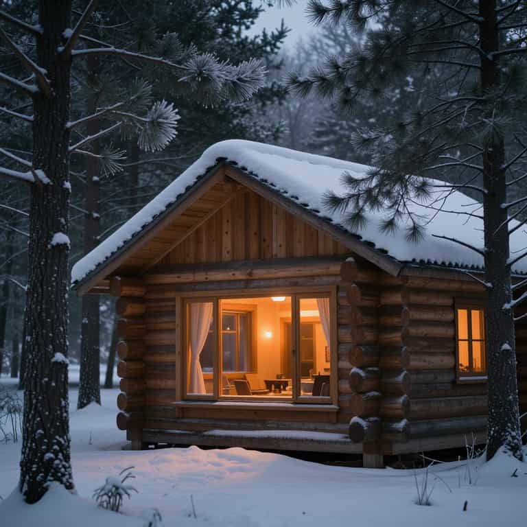 Warm Glow in Snowy Pines