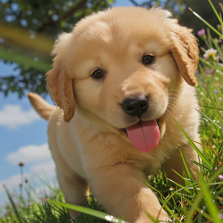 Sunlit Golden Retriever Puppy