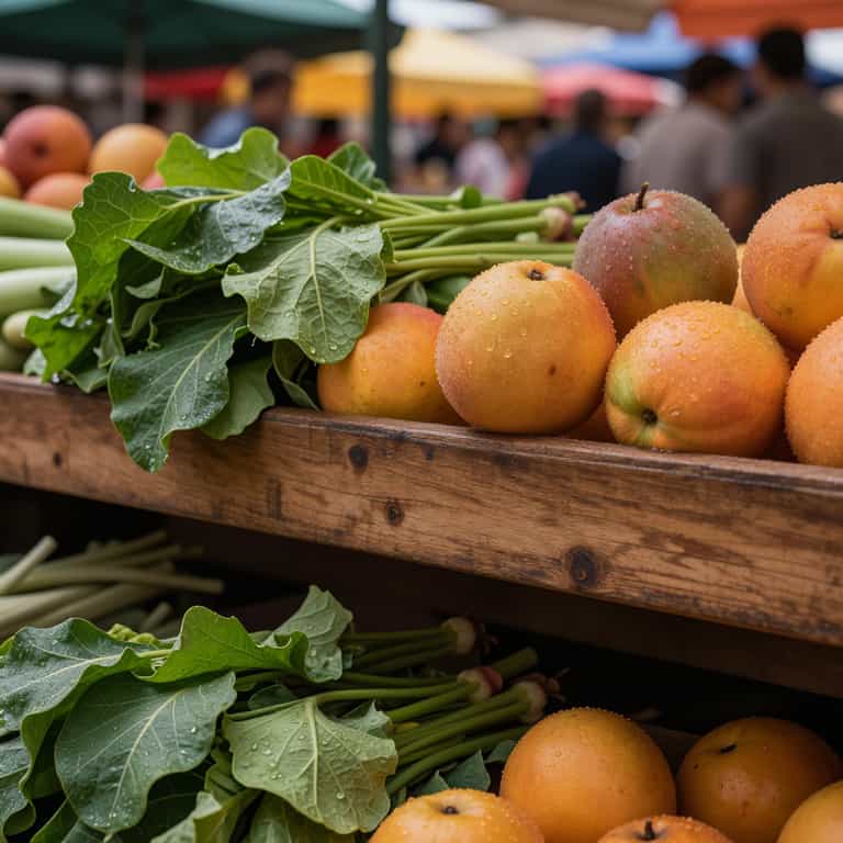 Dewy Produce on Weathered Market Crates