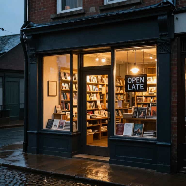 Open Late Bookshop at Dusk