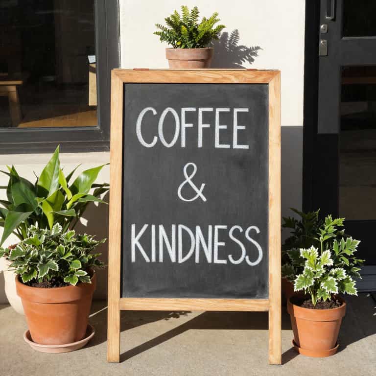 Coffee and Kindness Chalkboard Sign