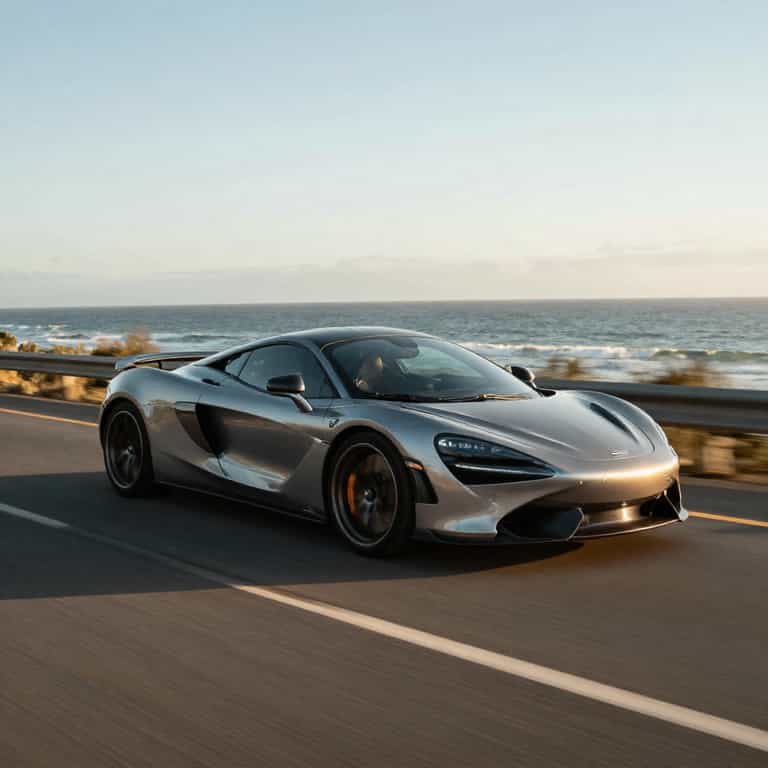 Silver McLaren on Coastal Highway