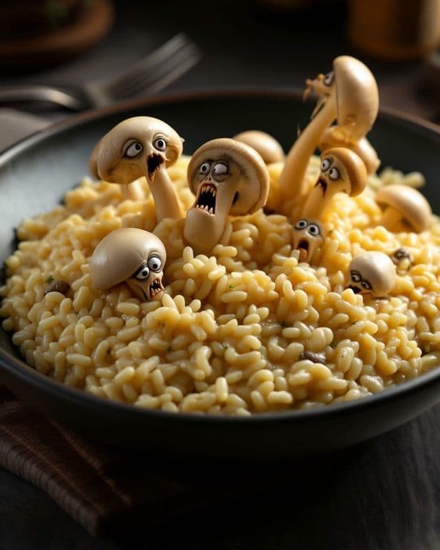 each mushroom in pain with cheese dripping from their heads