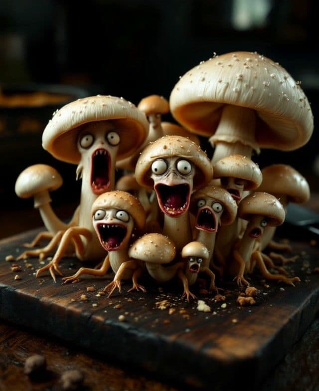 mushrooms screaming 