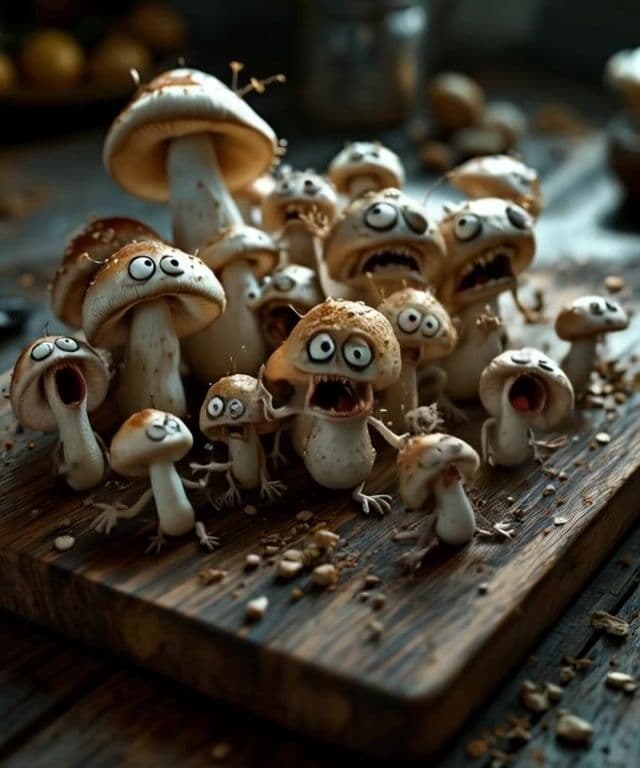 mushrooms screaming