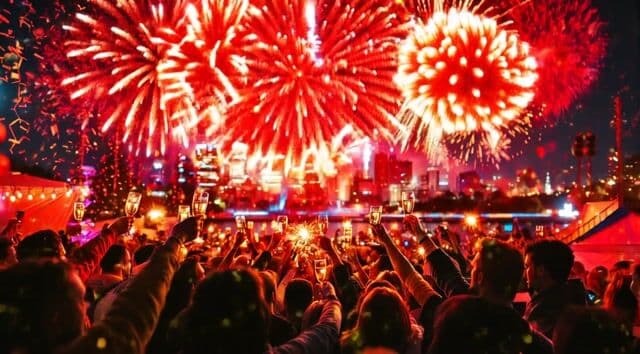 fireworks exploding in the air