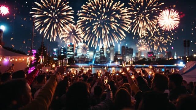 fireworks exploding in the air