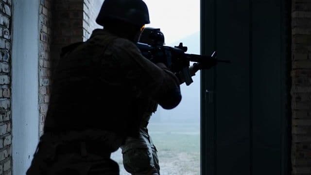 heavy boots and movement gunfire and