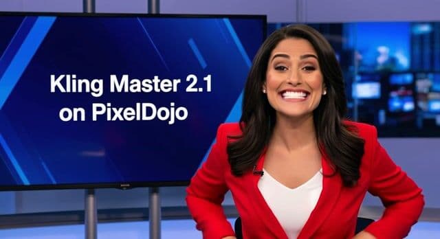 a woman takes her hands out her pockets and gestures to the words with both hands, she is excited