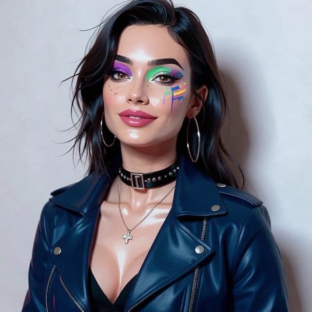 the woman dances and smiles