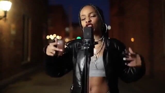 a woman rapping