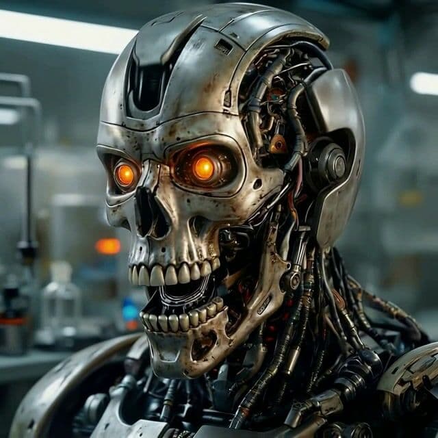 A robot transforms into a woman