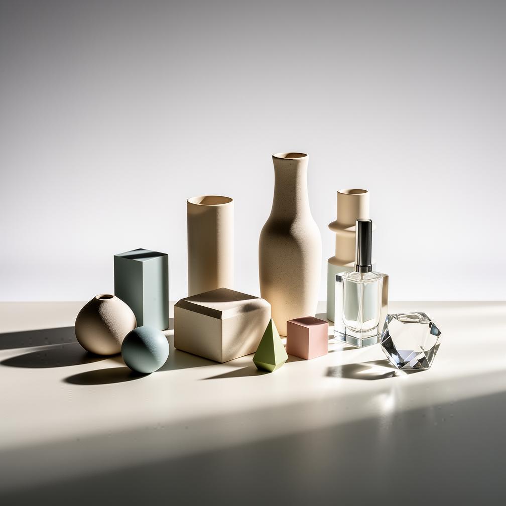 Example: an ultra-sharp aesthetic still life scene, modern minimal composition, crisp dir