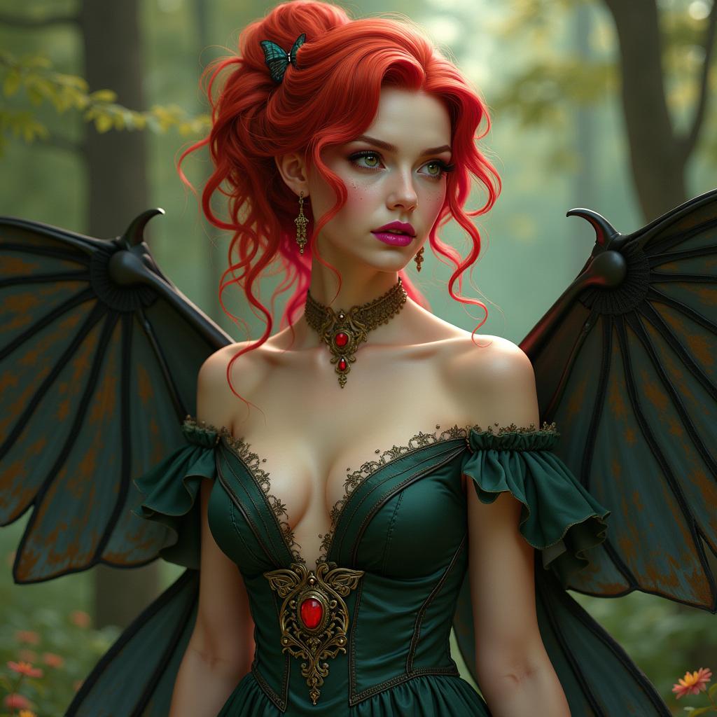 ,, <lora:ArtNouveau2Pony:1>,ArsMJStyle, art nouveau,, bloodcurdling, mysterious mothman, Olive Skin, Redhead with curly hair styled in a loose updo, fuchsia gloss lipstick, A rusted, abandoned playground with eerie silence hanging in the air, troll, unicorn, topless male, trending on Artstation,masterpiece, best quality , realistic anatomy, model, D & D, fantasy, intricate, elegant, cleavage, highly detailed, artwork by rosstran, rossdraws