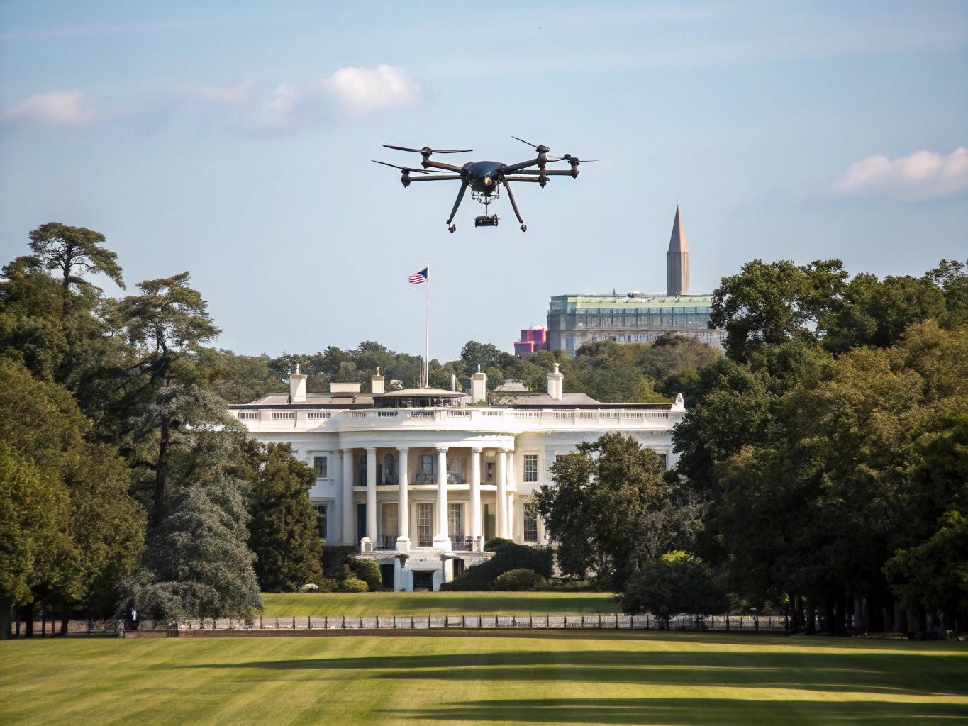 Example: Flying DJI drone over White House in Washington D