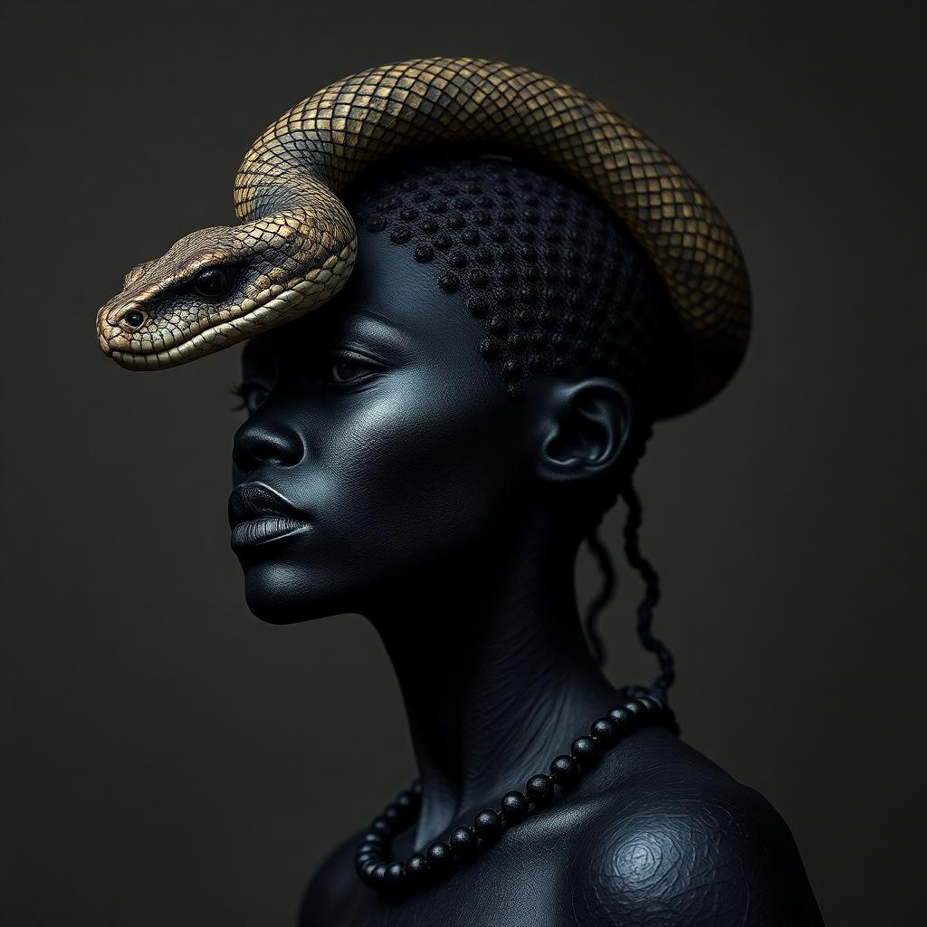 chimere black woman with snake head
