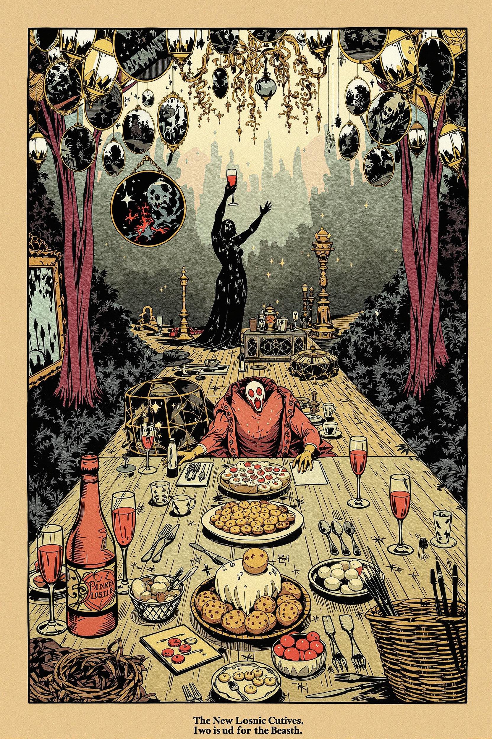 Mirrors on the ceiling, the pink champagne on ice
And she said, "We are all just prisoners here of our own device"
And in the master's chambers, they gathered for the feast
They stab it with their steely knives, but they just can't kill the beast
