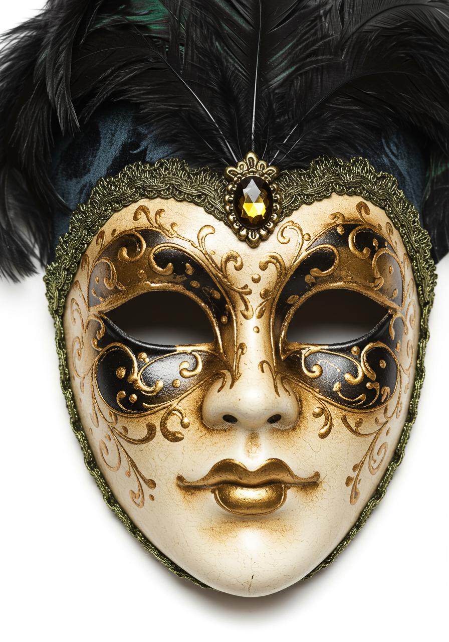 Opera carnival masquerade mask isolated on white background
