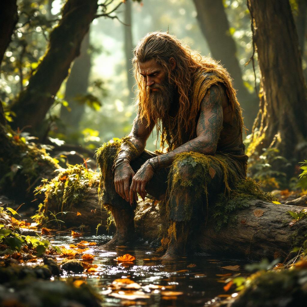 a god in a bog on a log