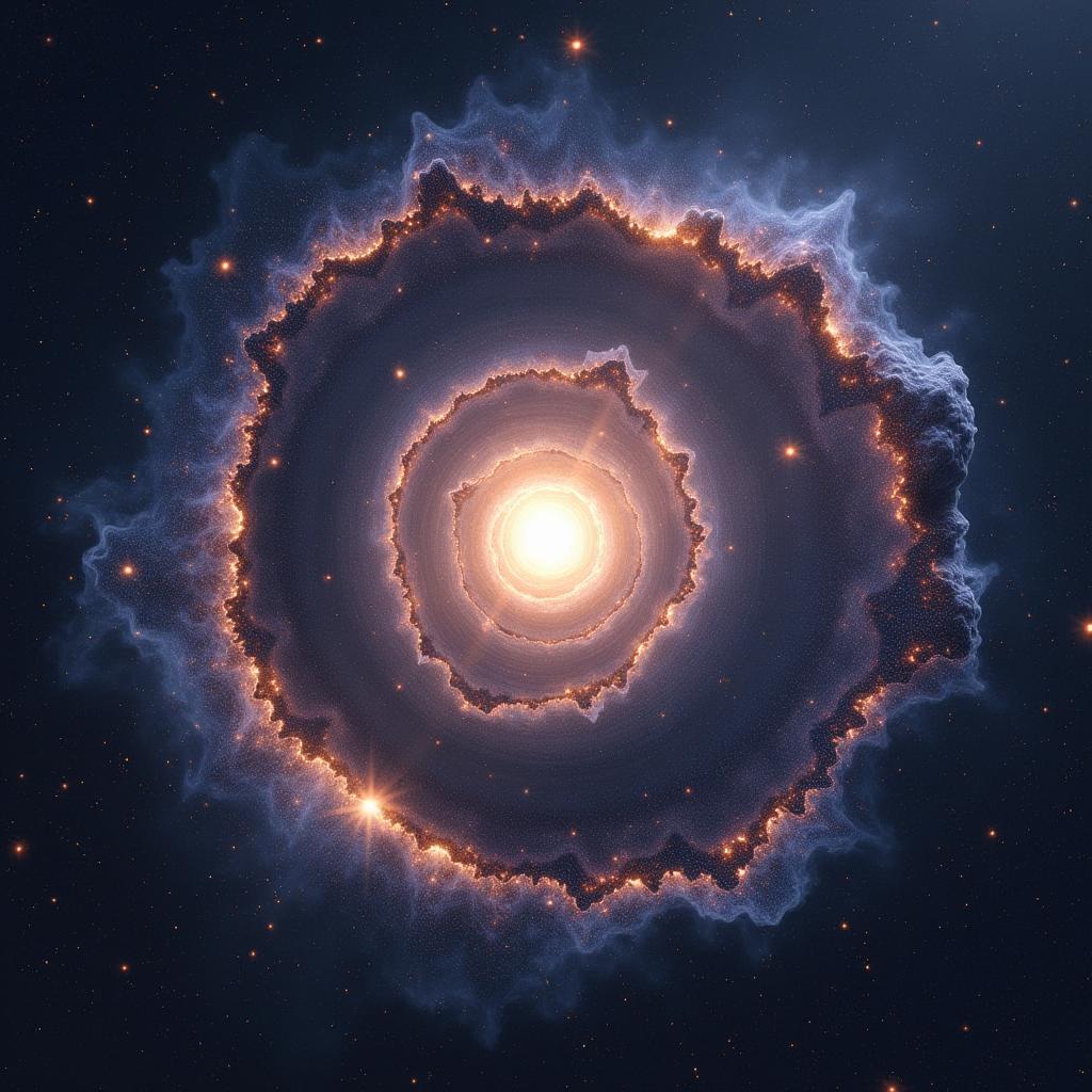 the bullseye galaxy, a galaxy made up of nine concentric rings