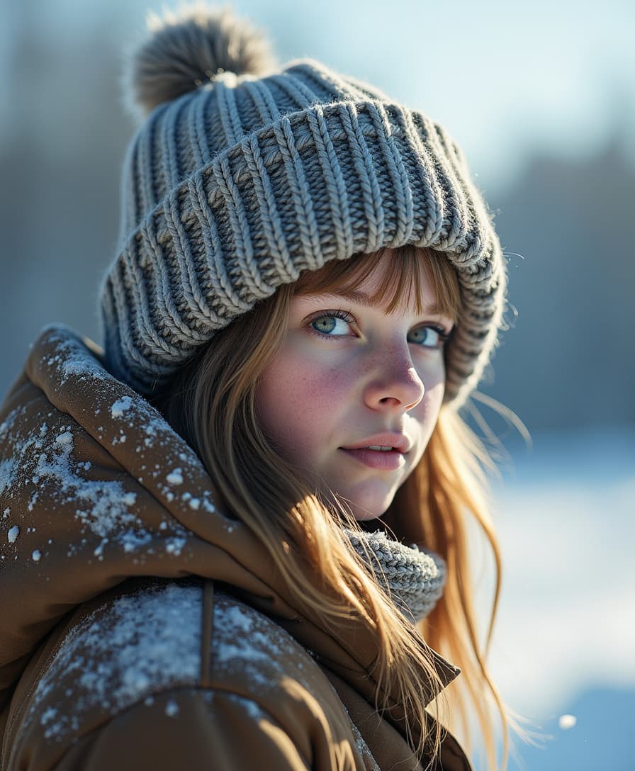 Winter, never speaking, but collecting the world, super realistic, ultimate details, award-winning photography art works, authentic, photography