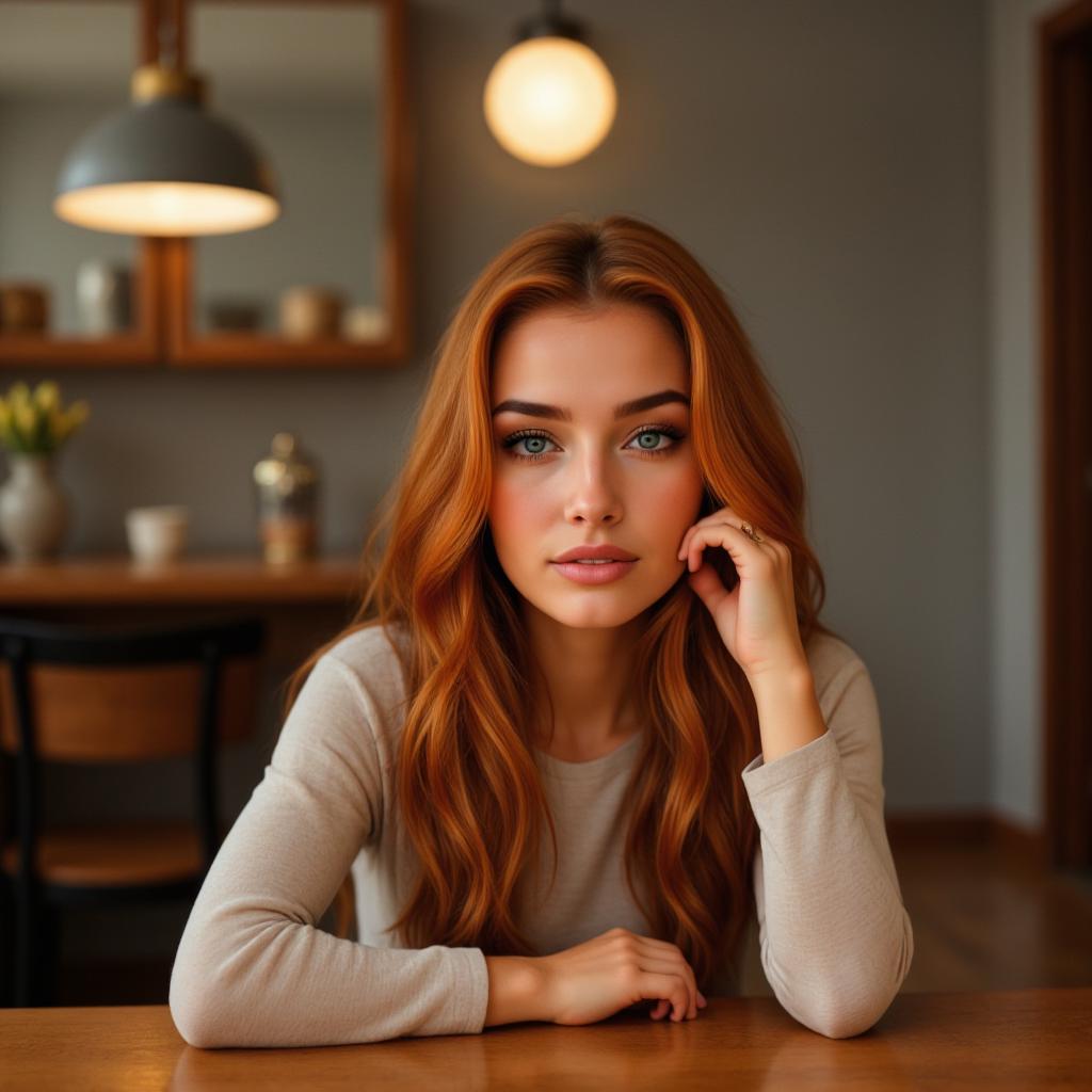a portrait photo of TOKORNGEHRSNGLIMG,  sitting in a cafe
