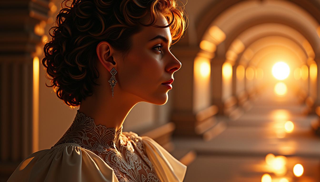 MO-LoRa-Pixie, A View to the infinity, a Woman with a face who looks like a fusion between Amy Adams, Gal Gedot and Kate Bakinsale, full body view, Shows emotions, Artwork "Emotions distort reality", a twighlight mood, some bright lights, intricate artwork masterpiece, ominous, matte painting movie poster, golden ratio, trending on cgsociety, intricate, epic, trending on artstation, by artgerm, and beksinski, highly detailed, vibrant, production cinematic character render, ultra high quality model, close up portrait photo by Annie Leibovitz, film, studio lighting, detailed skin, ultra realistic, bokeh, sharp features, close up portrait photo by Annie Leibovitz, film, studio lighting, detailed skin, ultra realistic, bokeh, sharp features